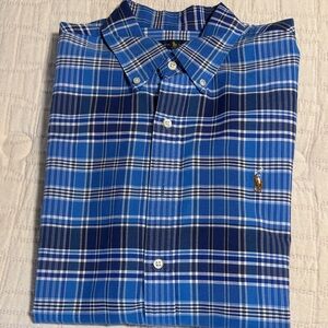 Ralph Lauren Men's Blue and White plaid Shirt